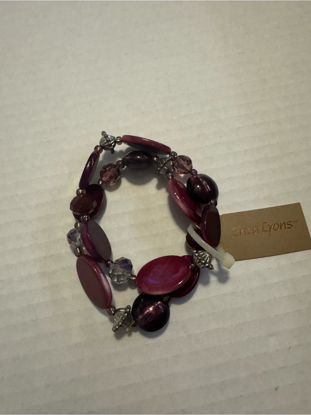 Erica Lyons Fuchsia Mix Beaded Stretch Bracelet